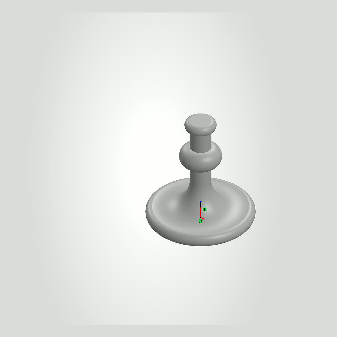 Turned candle stand CAD model with revolved profile